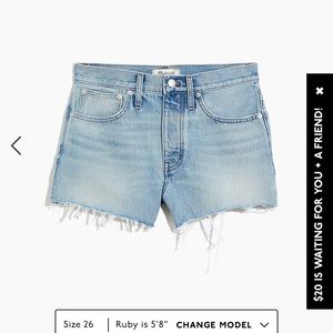 Madewell Relaxed Denim Shorts in Rosemount Wash: Destroyed Hem Edition